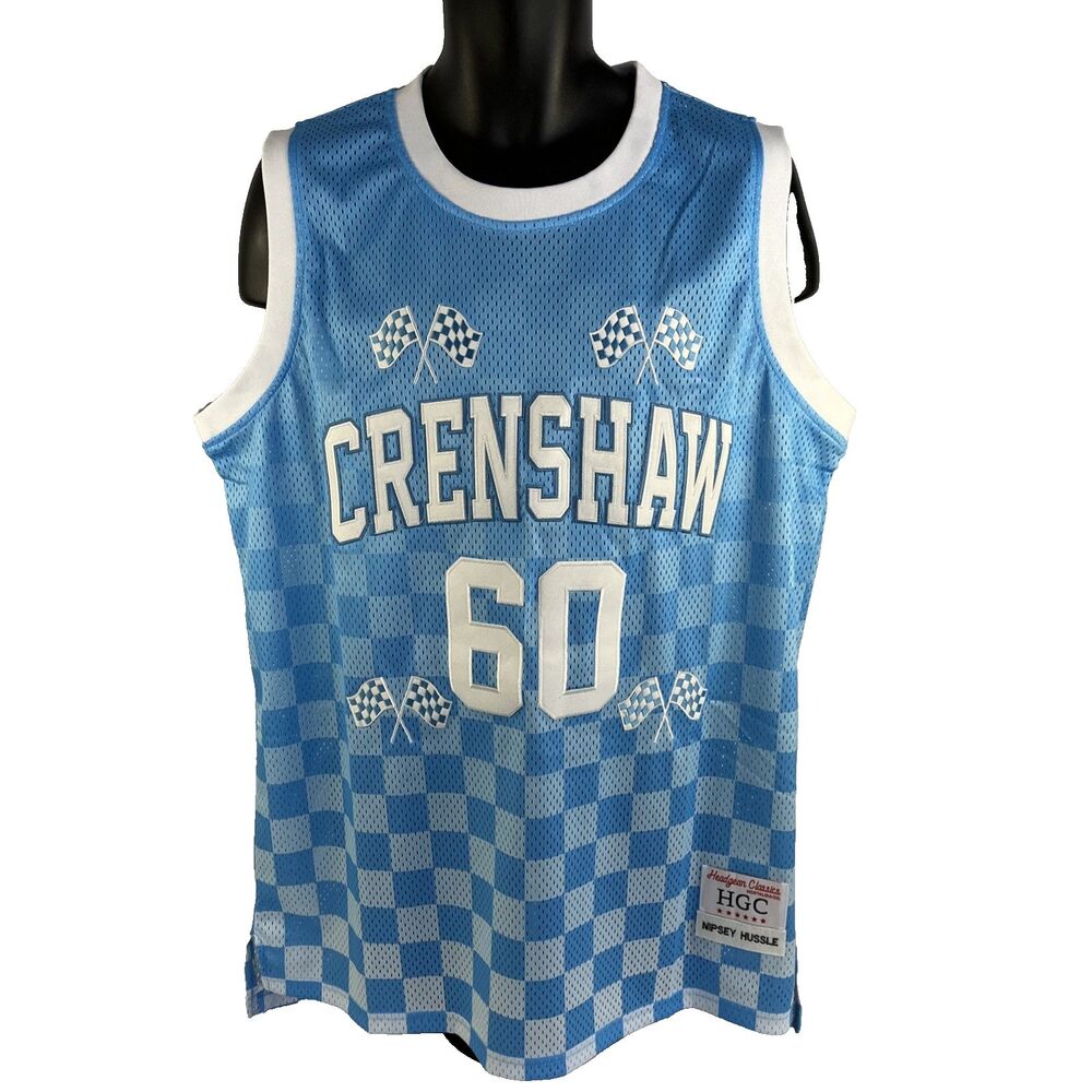 Mens‎ Headgear Classics Crenshaw Nipsey Hussle Stitched Mesh Jersey Size XL Blue
